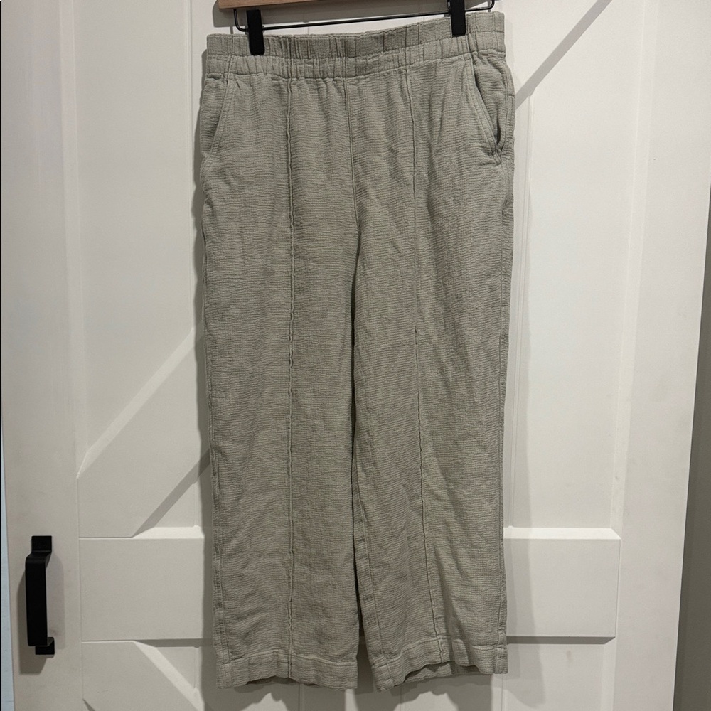 Madewell Women's Linen Blend Ankle Pants in Khaki Green
